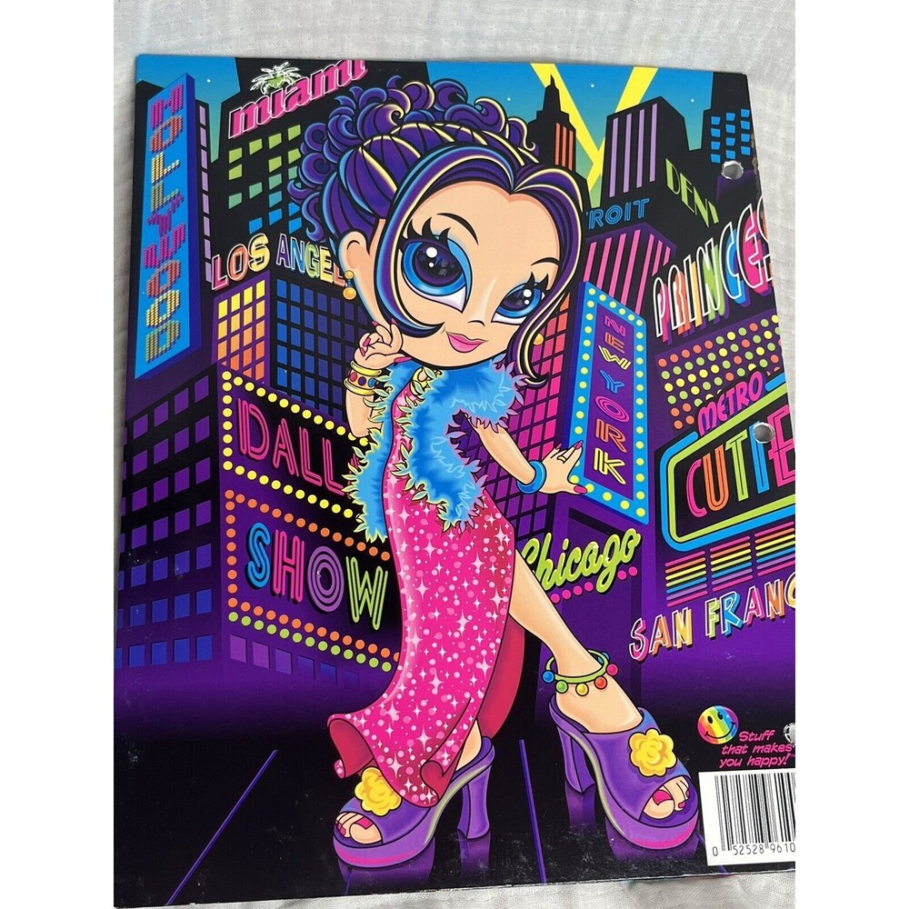 RARE LISA FRANK  Glamour Girl Folder Y2K VHTF 3 Hole Folder Lisa Frank Club